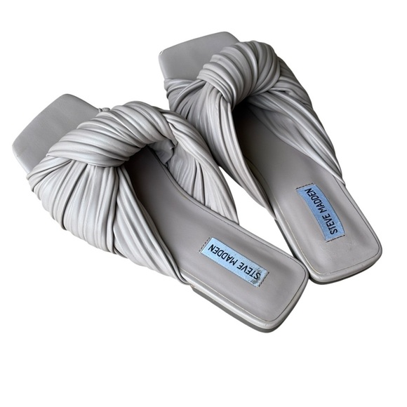 Steve Madden Mentor Tan Slip On Square Toe Flat Slide Sandals Size 10 - Picture 4 of 7